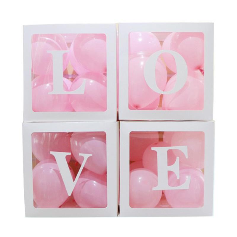 

Party Decoration 2021 Year's Decor Transparent Balloon Box LOVE Surprise Wedding Birthday Scene Layout Po Background