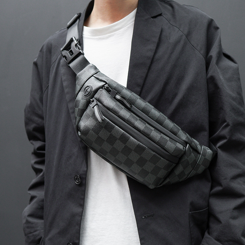 

luxury fanny pack for men fashion black belt waist bag ladies crossbody chest bags money purse waist packs bum bag wallet, Sky blue