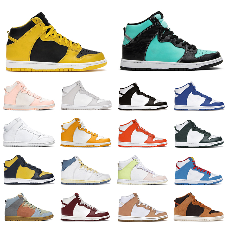 

High top men women shoes Varsity Maize Tiffany Spartan Green Team Red Dark Curry outdoor sneaker mens trainer size 36-45, Pure platinum