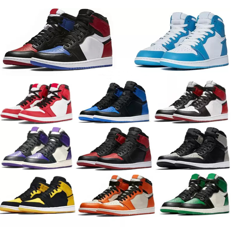 

Jumpman 1 Basketball shoes OG High 1S Running UNC Hyper Royal Homage To Home University Blue Men Sport Designer Sneakers Trainers 36-48, Box