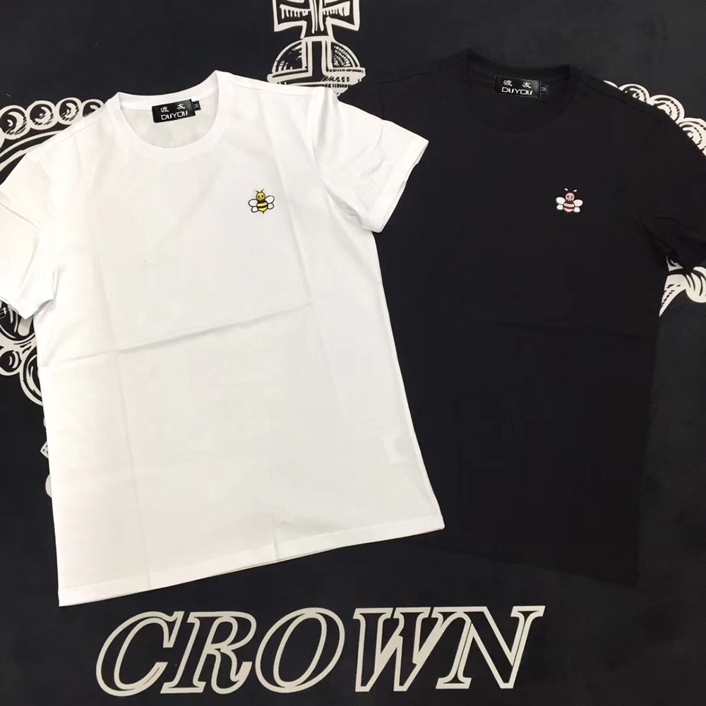 

2021 New Mens Designer Camisas Bordado Bonito Animal Manga Curta Tshirts Vero Hip Hop 100% Algodo Topos t Streetwear Aqy5, White