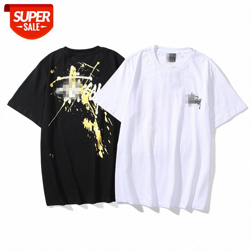 Stu Xiao C T-shirt de la côte ouest des hommes courts à manches courtes Hommes et des femmes Rue Col rond couple Couple de croisière classique #