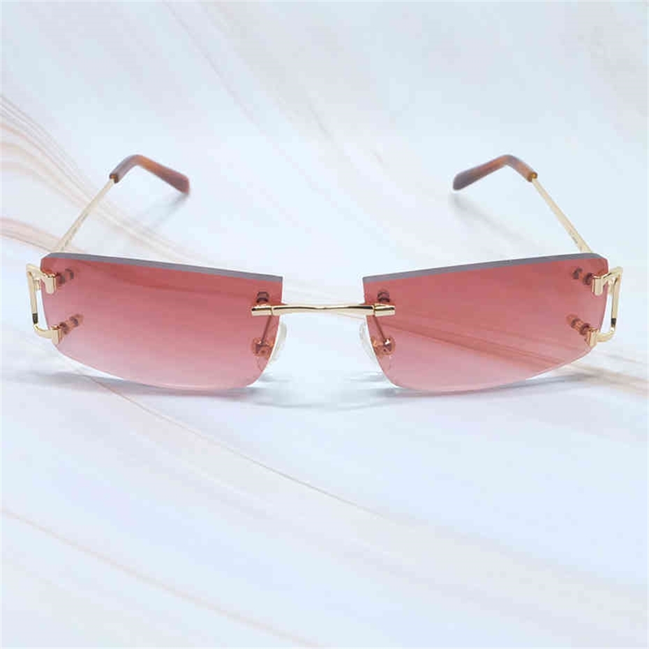 

Ancient Rimless Sunglasses Small Square Big Designer Sun Shades Cool Rapper Shades Party Eyewear Gafas De Sol French