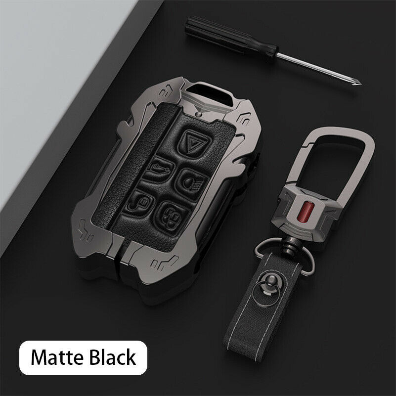 

Zinc Alloy Remote Key Fob Case Cover Keychain For Land Rover Discovery4 Evoque Range Rover Jaguar XE XF XJ F-PACE F-TYPE, Matte black