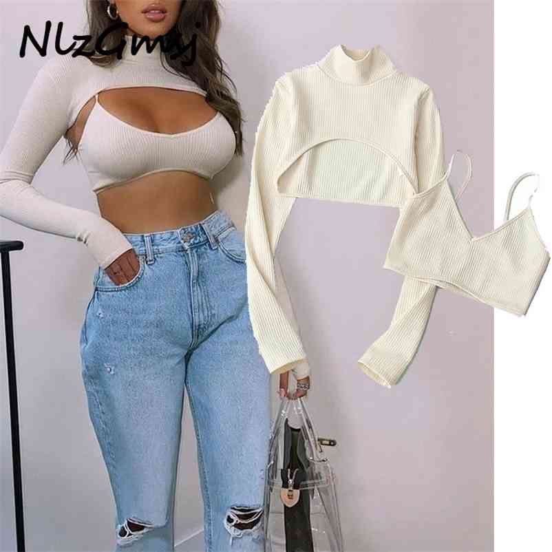 

Blouse Women Knitted Short Blouses Fashion Streetwear Spring Cropped Tops Mujer Chic Cool 04 210628, As picture
