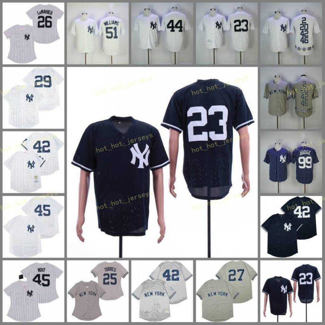 

Retired 42 Mariano Rivera Baseball Jersey 25 Torres 26 LeMahieu 27 Stanton 45 Cole 51 Williams 99 Judge Vintage Retro Cooperstown Stitched, Blue;black