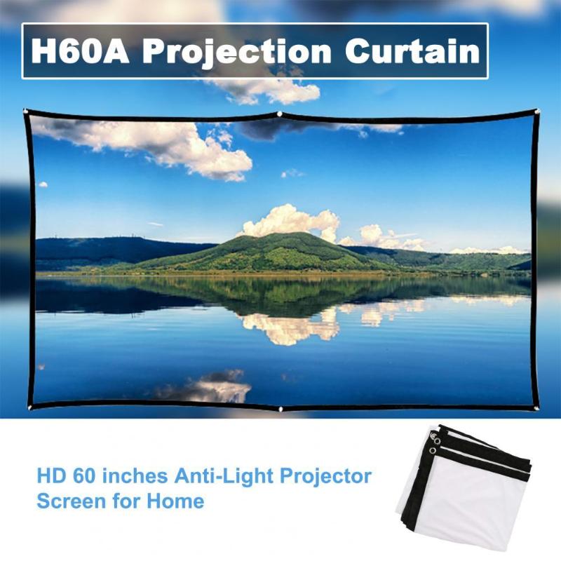 

Projection Screens H60A Curtain 16:9 High Clarity Anti-Light Screen 60 Inches Movie Contrast Projector For Home