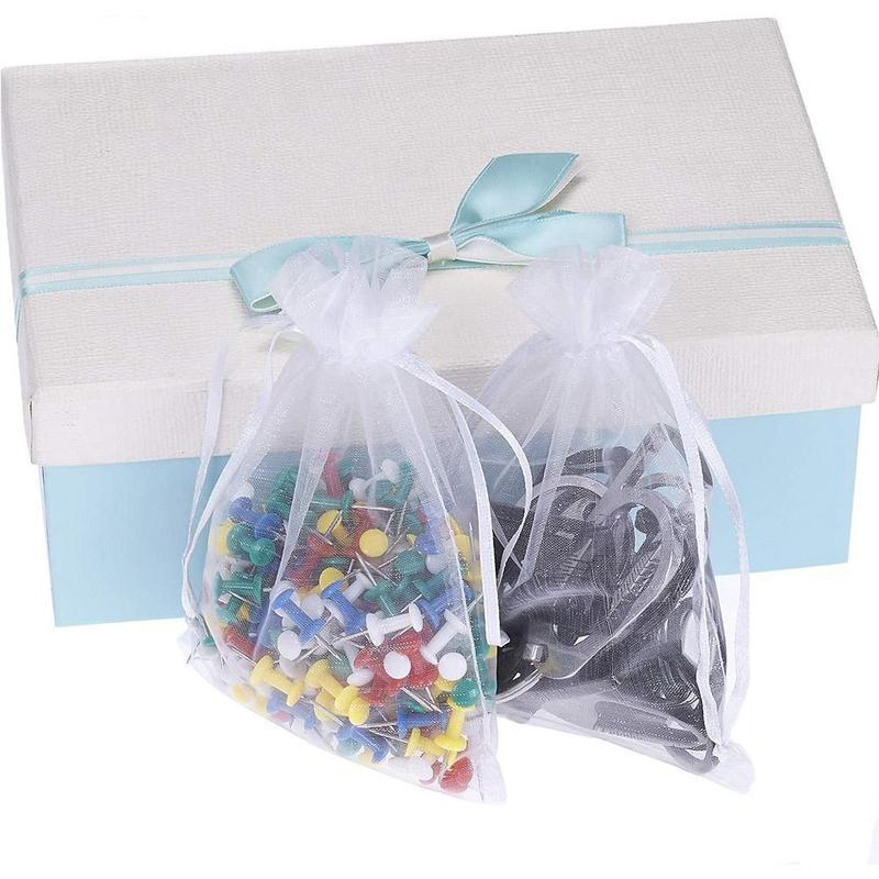 

Gift Wrap 10x13cm Adjustable Drawstring Organza Bag Jewelry Packaging Candy Knot Wedding Party Reception Display Pullable
