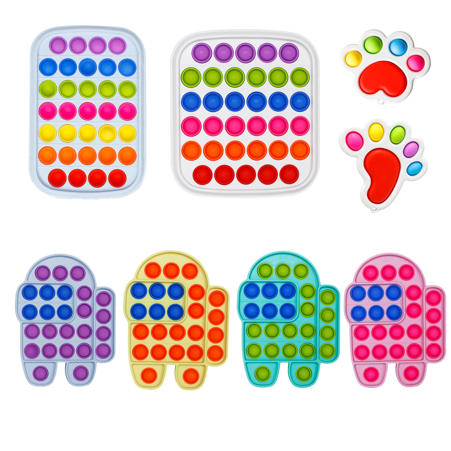 

Silicone Push Pop Bubble Fidget Toy Cats Paw Stress Reliever Party Favor Squeeze Bubbles Kids Gift Adult Antistress Sensory Decompression