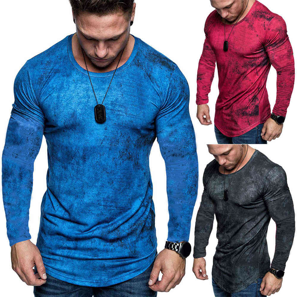 Slim Fit Men Round Neck Long Sleeve Muscle Tee Shirts Casual T-shirt Tops Blouse 0Y1V-image-714429888