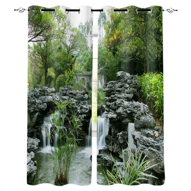 

Curtain & Drapes Garden Stones Bamboo Forest Curtains For Living Room Modern Window Bedroom Blinds