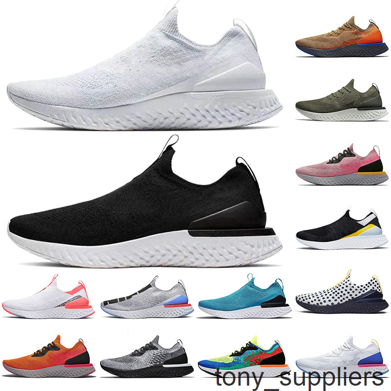 

Slip-on Epic React Fly Knit Women Running Shoes Triple White Black Pink Volt Green Racer Blue Mens Trainers Sports Sneakers