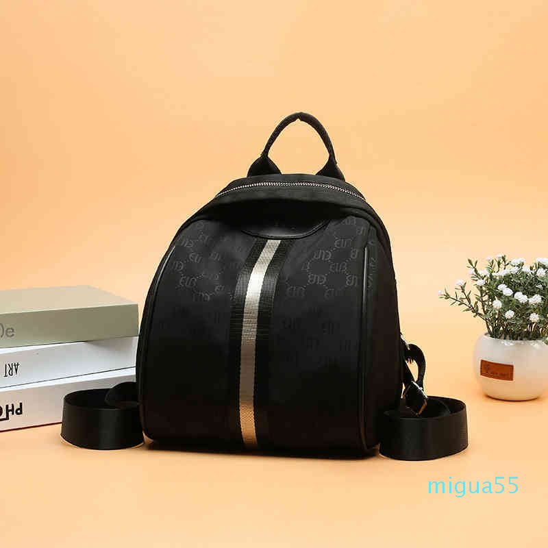 

Ins women's lightweight leisure bag student schoolbag Oxford cloth small backpack, Black