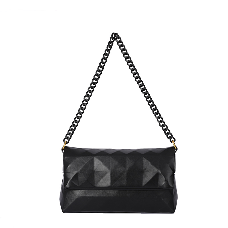 

2021 Summer Korean New Fashion Geometry Pattern Rhombic Shoulder Underarm Bag Fashion Concave-Convex Texture Trendy Womens Handbag, White