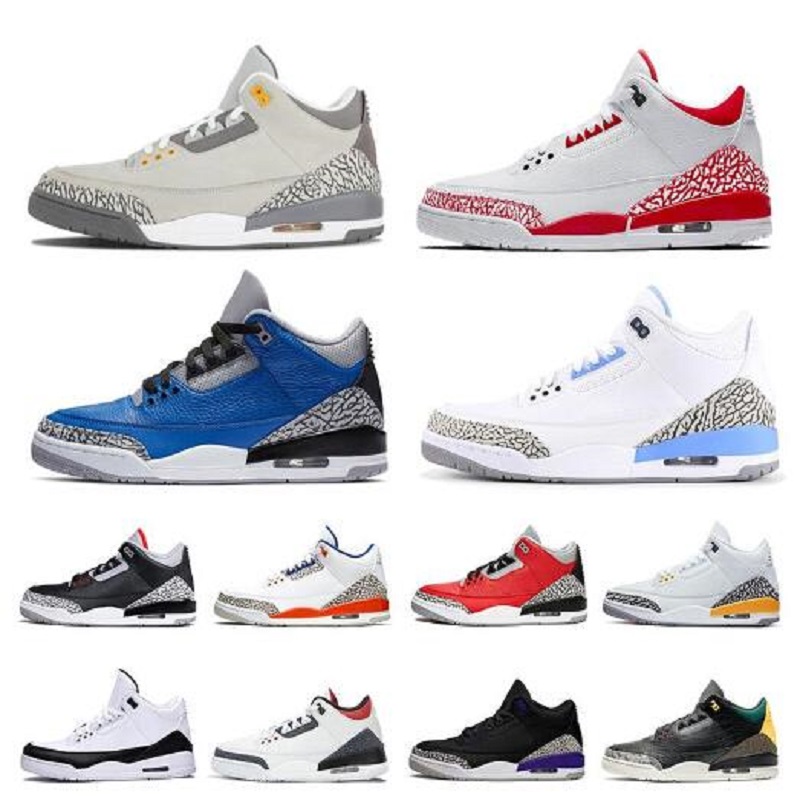 

2021 new arrival 3 3s fragment jumpman men basketball shoes Black White Laser Orange Fire Red UNC mens trainers sports sneakers size 7-13, # 38