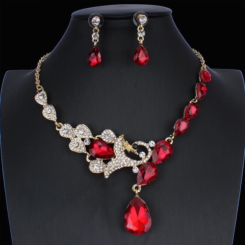 

Wedding Jewelry Sets Jiayijiaduo Bridal Set / Peacock Necklace Earring For Noble Women's 3 Colors NE+EA, Slivery;golden