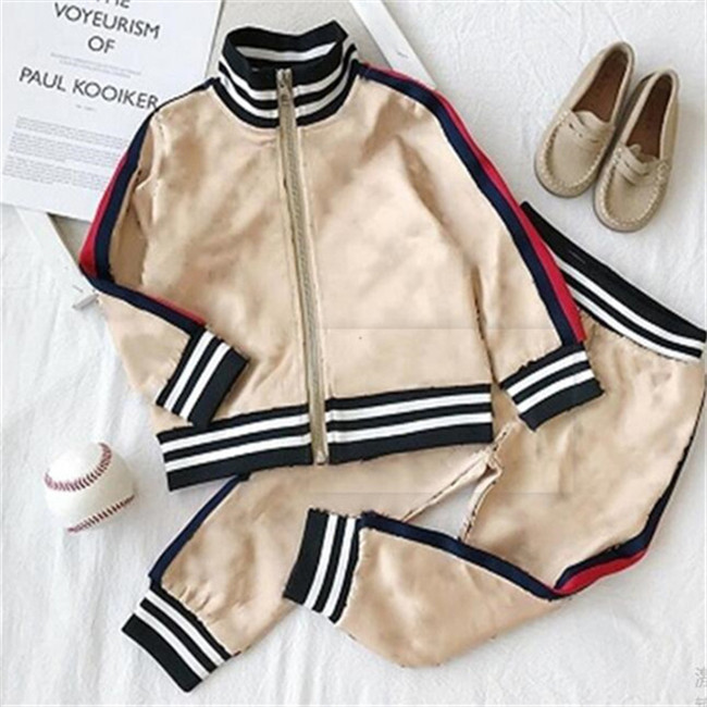 

Kids Designer Clothing Sets New Luxury Print Tracksuits Fashion Letter Jackets + Joggers Casual Sports Style Sweatshirt Boys Girls, Blue