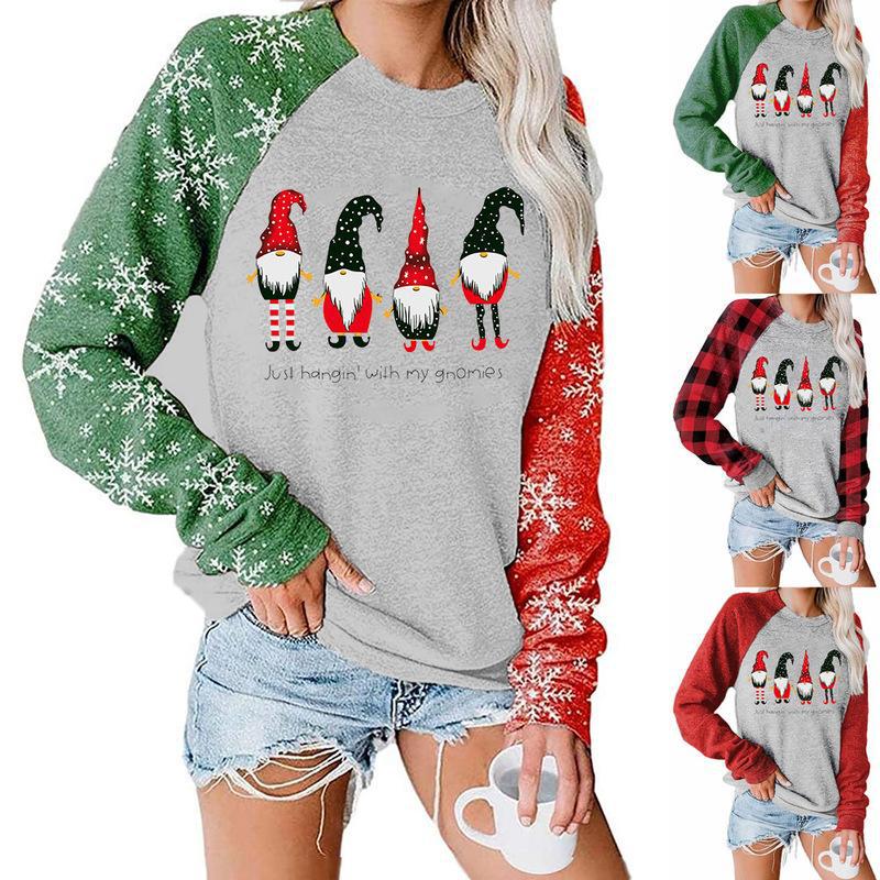 

Women Christmas Print Hoodies Sweatshirt Autumn Winter Ladies O-neck Casual Loose Long Sleeve Pullovers Tops