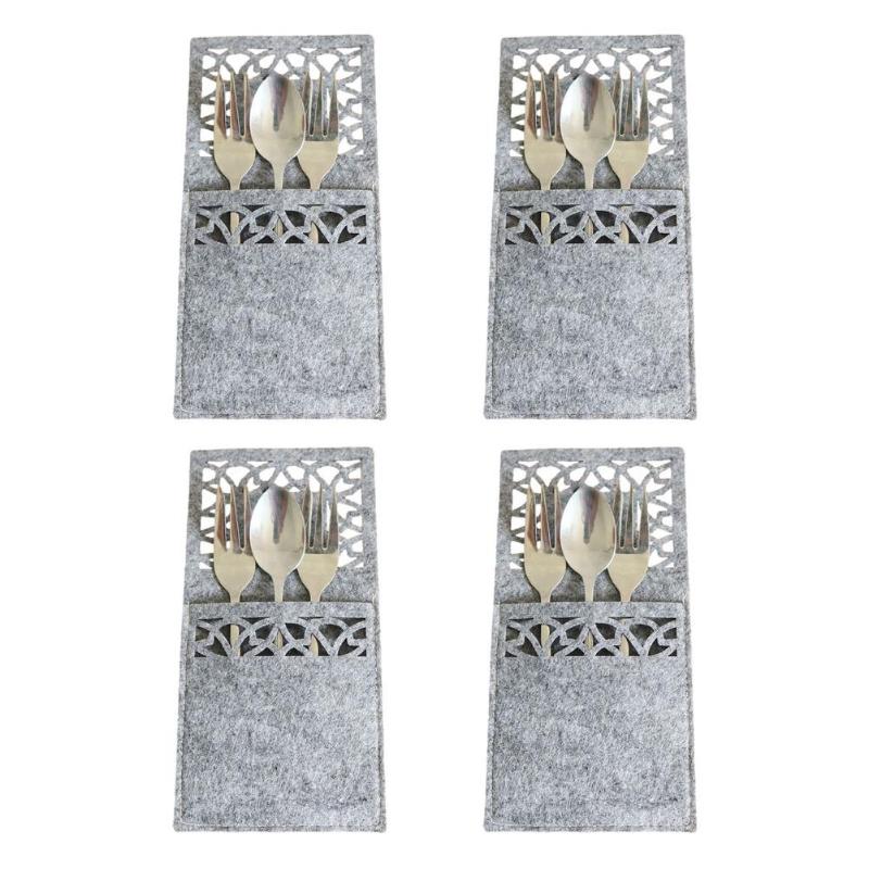 

Christmas Decorations Cutlery Silverware Holders 4PCS Bags Rectangular Knife And Fork Bag For Rustic Wedding C