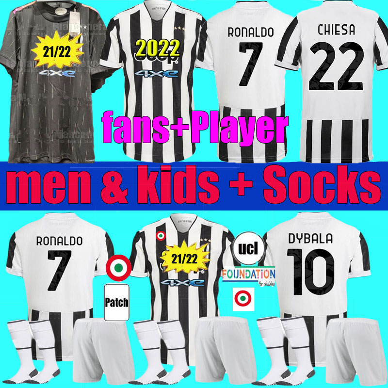 

Fans Player version 21 22 RONALDO DYBALA soccer jerseys DE LIGT juventus men kids sets 2021 2022 MORATA KULUSEVSKI CHIESA maillot foot footb, Black;yellow