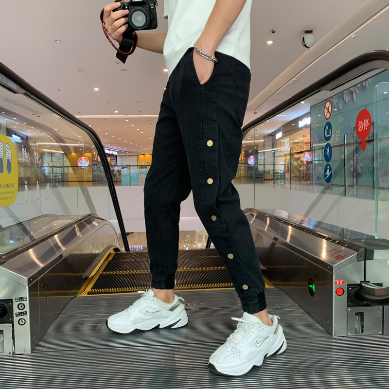 

New Outono Inverno Nova Moda Botes Laterais Decorao Harem Roupas Masculinas 2021 Todos Os Jogos Simples Casual Joggers Calas Hip Hop 2rc4, Gray