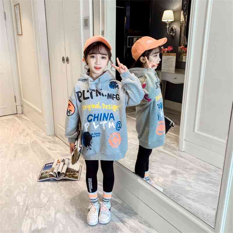 

Children's spring and leisure two-piece set of fashionable girls' autumn clothes sweatsuit 2021 new net red foreign style