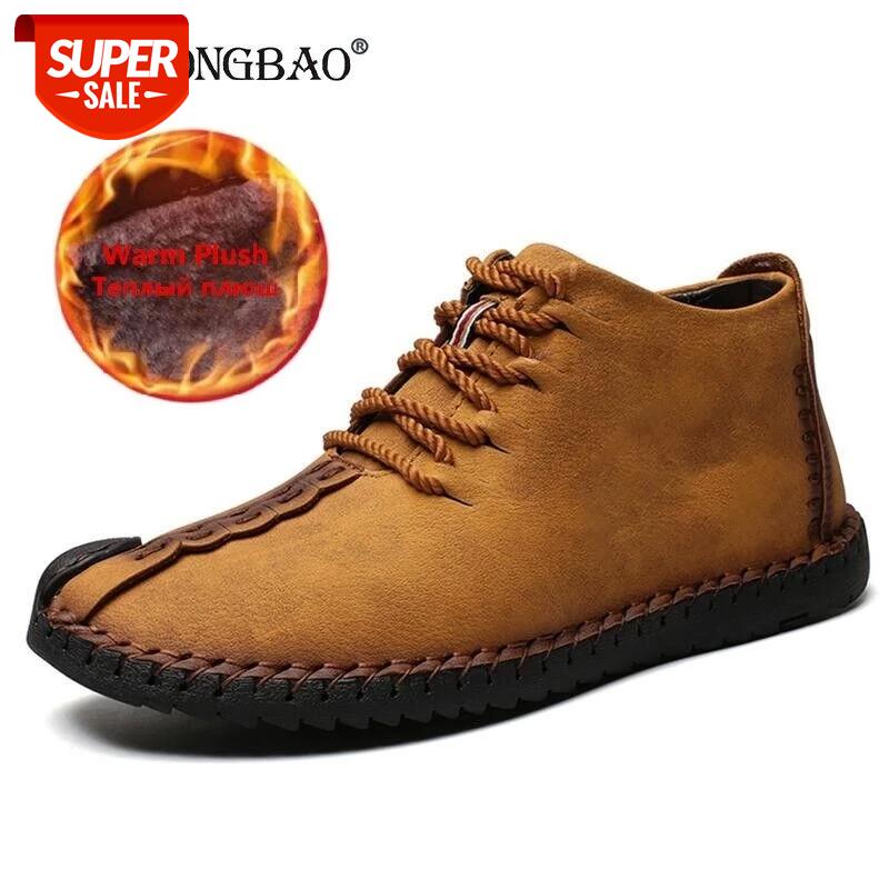 

Brand Fashion Men Boots High Quality Split Leather Men's Snow Boots Warm Plush Lace-Up Ankle Outdoor Winter Shoes Size 48 #cy6S