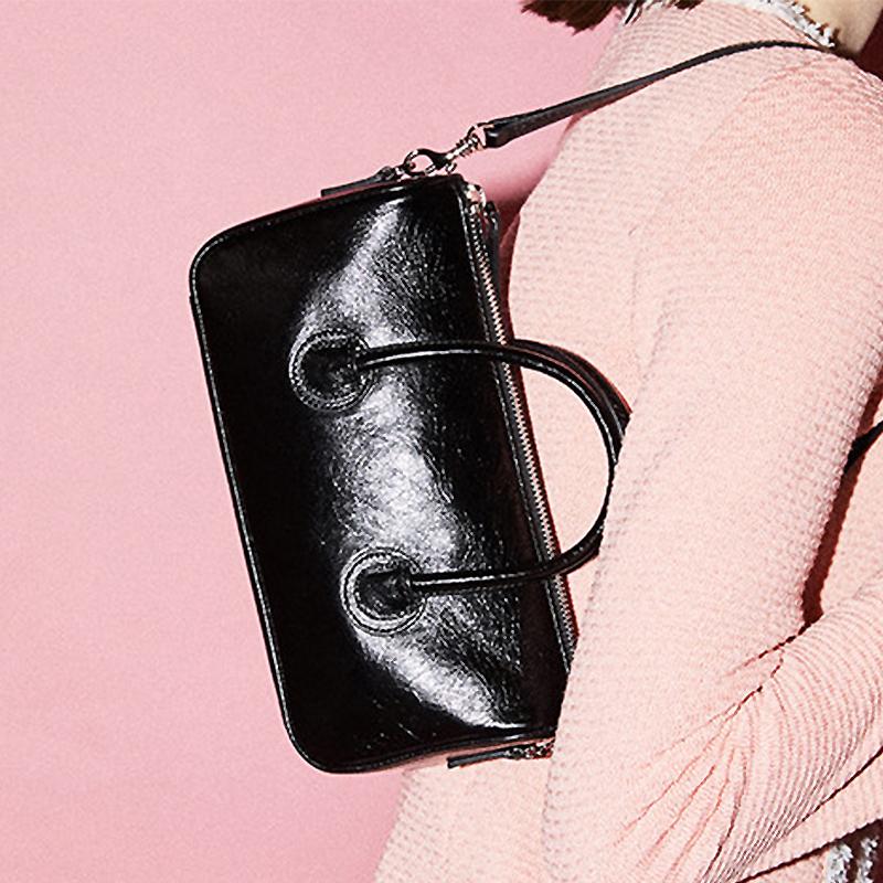

Retro Female Half Moon Bag Senior Women Handbag Niche Design Ladies Messenger Bag 2021 Trend PU Leather Crossbody and Purses, Black