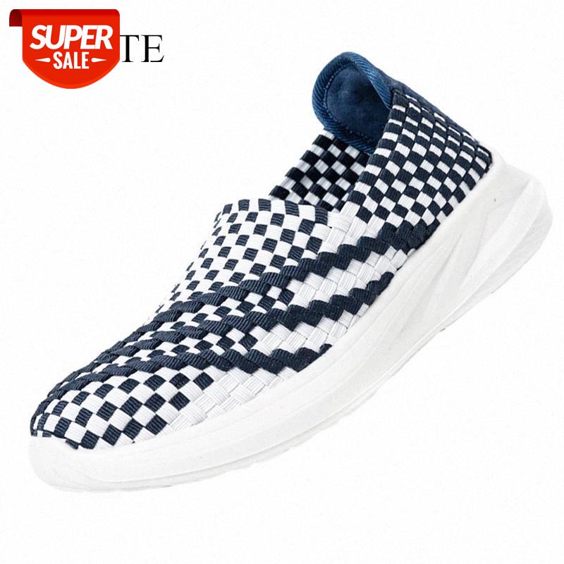 

Men Flat Sneakers 2021 New Summer Breathable Nylon Weave Light Shoes Fashion No-slip Men Vulcanize Casual Shoes Tenis Masculino #Zx7a