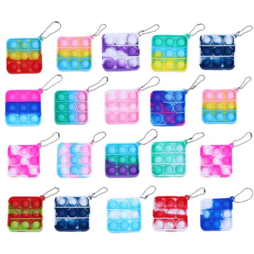 

Push Bubble POPPIT Fidget Antistress Toys Keychain Tie-dye Macarons Adult Kids Sensory Simple Dimple Fingertip Toy Autism Special Needs Stress Reliever