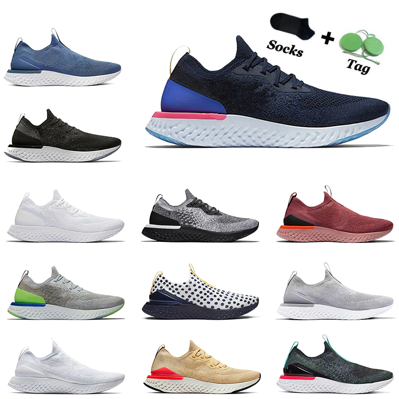 

2021 New-Arrival EPIC Flynit V1 V2 Running Shoes Men Women ALL White Off Sports Triple Black Orange Grey Blue Burgundy Yellow Green Sneakers Trainers, #b9 36-45 lake blue white