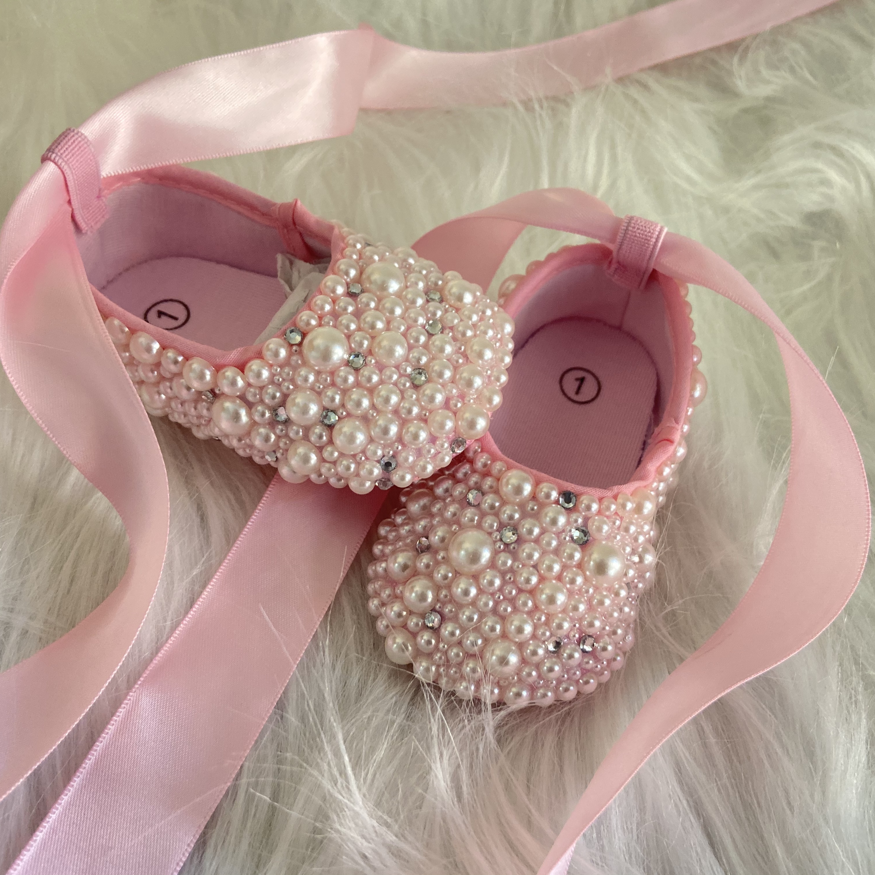 

First Walkers Pink Rhinestones Bling Baby shoes Ballerina Satin custom-made Sparkle DMC glass Cirb Christening 1st birthday infant shoes
