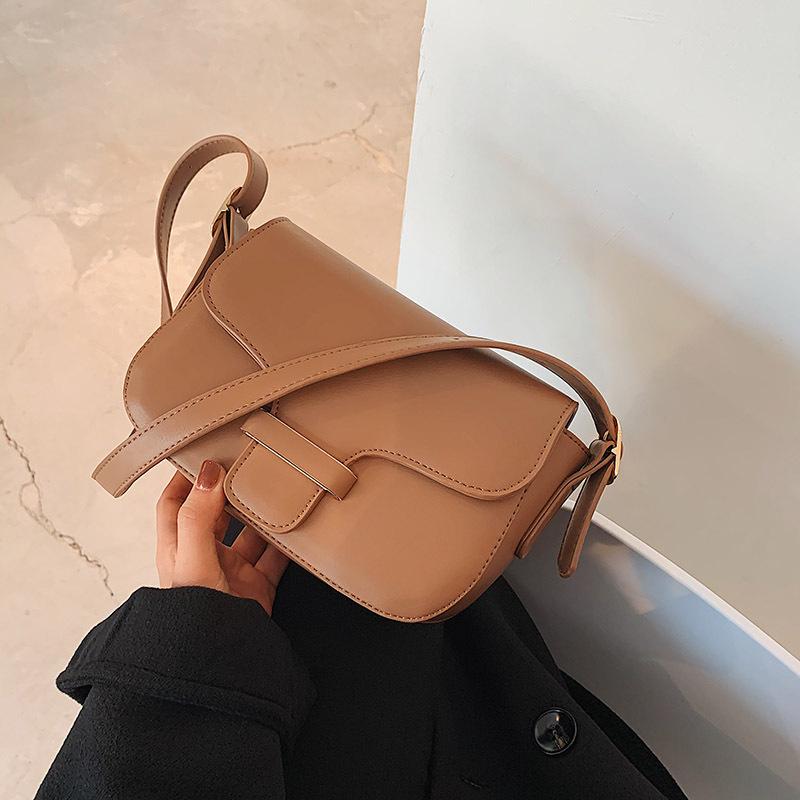 

2021 Bag Handbags Autumn and Winter New Texture Simple Net Red Underarm Bag Retro Small Square Shoulder Messenger Tide, Coffee