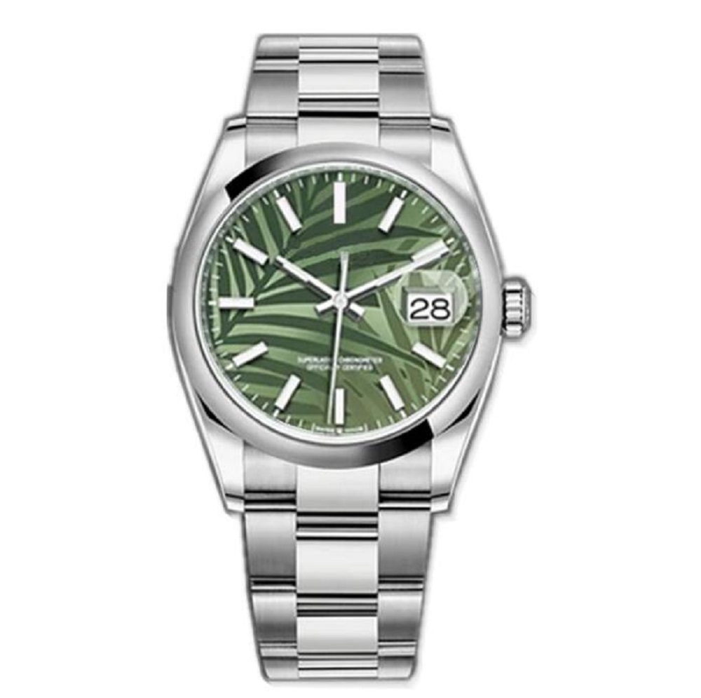 

latest version watches Smooth Bezel Datejust Green Dial Steel Mens 36mm Sapphire Watch Automatic Mechanical Stainless Oyster Perpetual Turquoise 124300