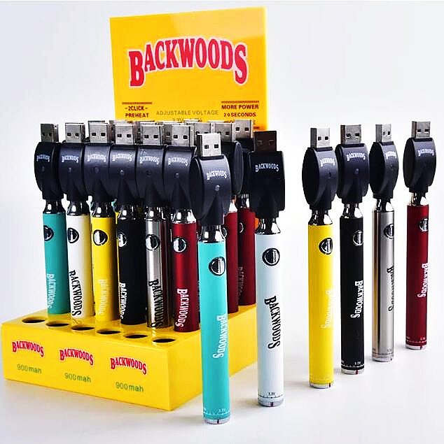 

ecigarette 510 vape battery 900mah voltage variable Bottom Twist 3.3-4.8V Preheat VV California 30pcs in a display box backwoods cooky for carts cartridge