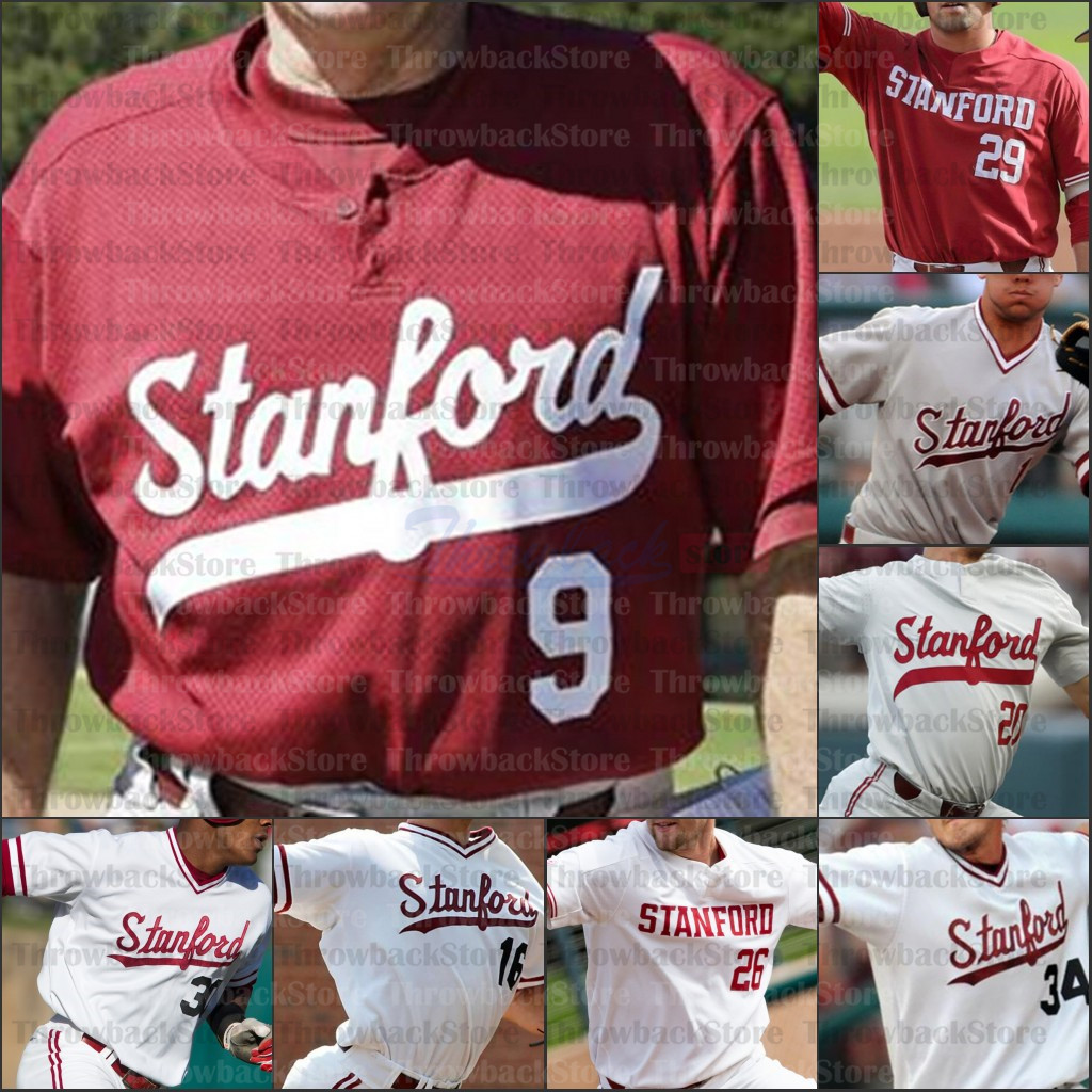 

2021 NCAA Stanford College Baseball jerseys Brock Jones Drew Bowser Brendan Beck Edman Stephen 25 Piscotty I, White i