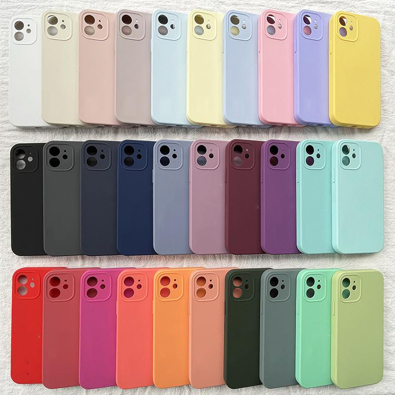 

Lens Upgrade Premium Liquid Silicone Cases For iPhone 13 Pro Max 12 Mini 11pro Xs Xr 8 7 6 Plus Luxury Super Fiber Scratchproof Shockproof Waterproof Cover, Leave color num.