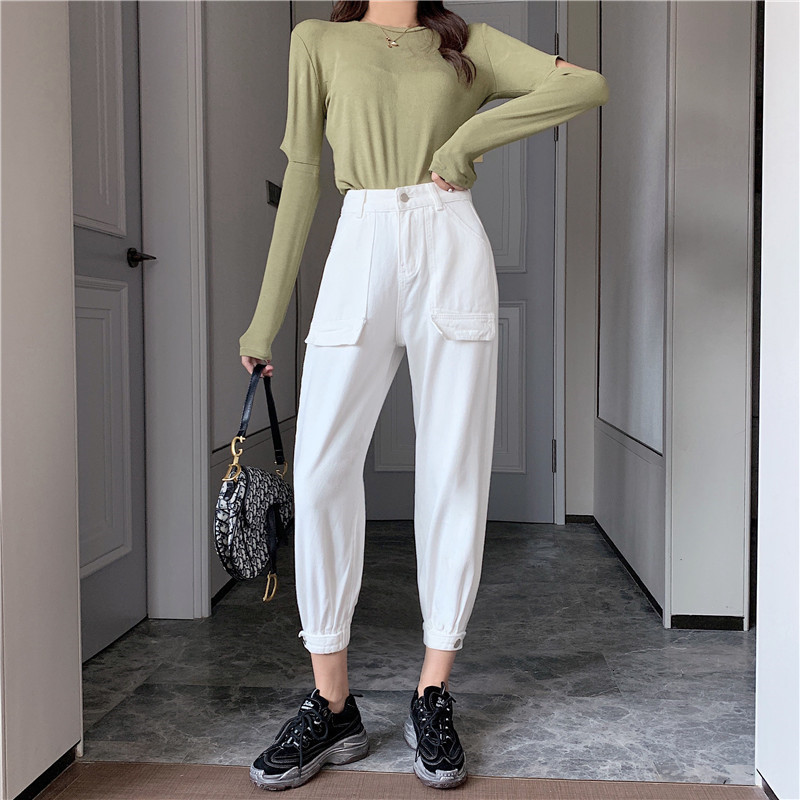 

2021 New Woman Jeans High Waist Clothes White Wide Leg Denim Clothing Vintage Spring Summer Fashion Harajuku Loose Pants Jrq3