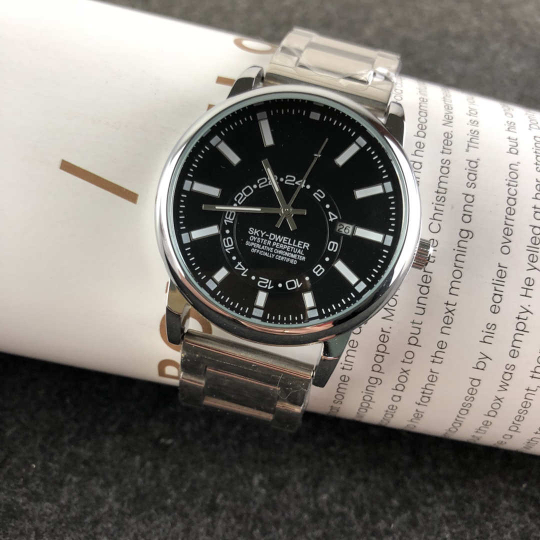 

2022 High Quality Fashion Sports Young Men Rolx Watch Double Coil Dial Display Calendar Simplified Style Steel Band