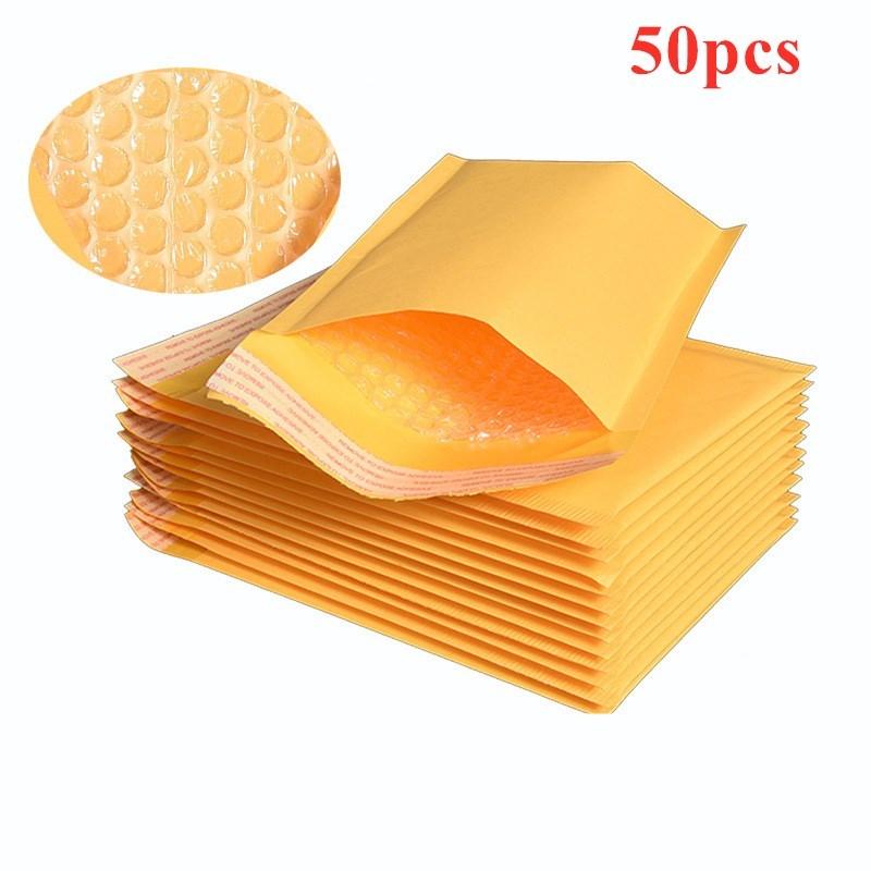 

50PCS Kraft Paper Bubble Envelopes Bags Padded Mailers Shipping Envelope with Bubble Packaging Bags Courier Storage
