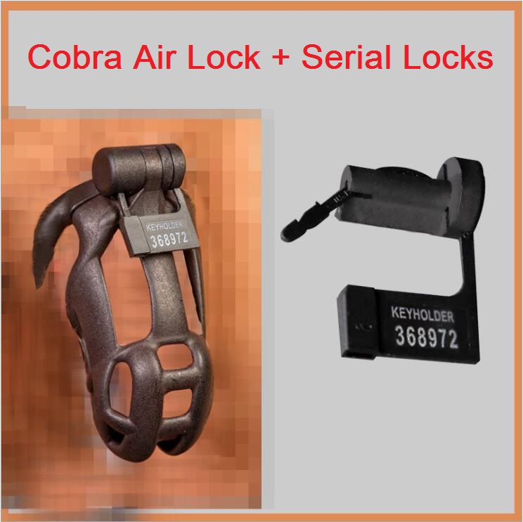 

2021 New Design Air Lock Pin For Cobra Cock Cage With 5pcs Plastic One-time Code Lock Chastity Device Accessories Lock A515