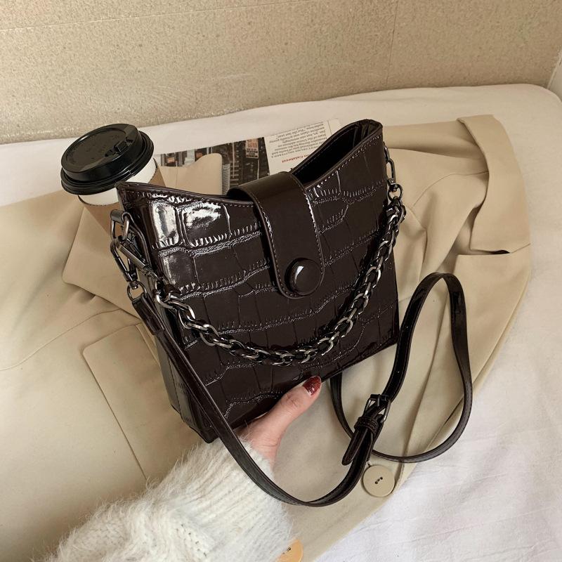 

Bucket bag female bag 2021 new trendy Korean fashion shoulder ins wild net red messenger, Black