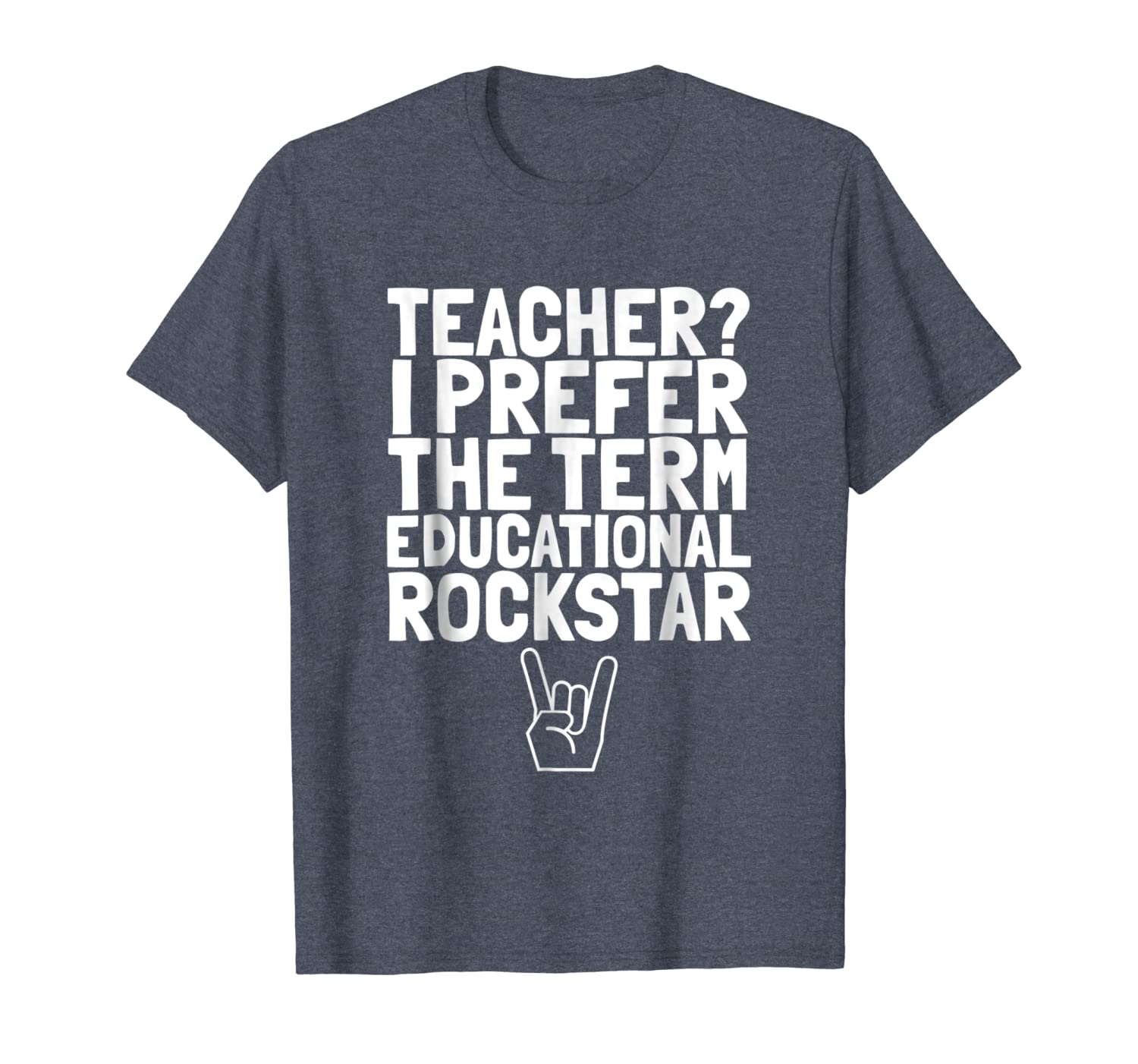 

teacher i prefer the term educational rockstar t-shirt, White;black