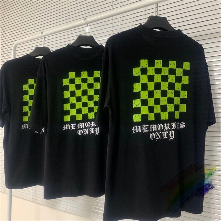 

2021 New Orescent Green Vintage T-shirt Men Women Oversize Checkerboard Askyurself t Shirt H1b6