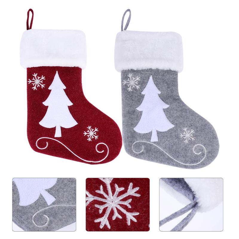 

Christmas Decorations 2pcs Stocking Decor Gift Sock Candy