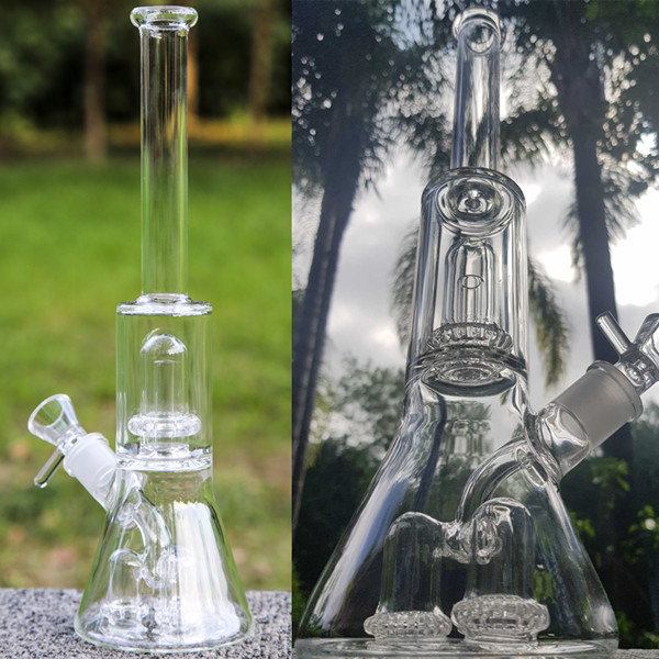 

13" Tall Heady Hookah Glass Beaker Recyler Bong Dab Rig 4 UFO Perc Percolator Water Pipes Bongs bowl Oil Rigs Bubbler Smoking Pipe