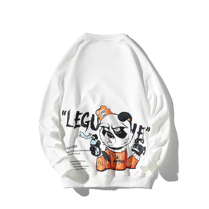 

2021 Men Kongfu Printed Hoodies Angel Funny New Men's Hooded Sweatshirts Man Fashion Casual Pullovers J7te, Beige