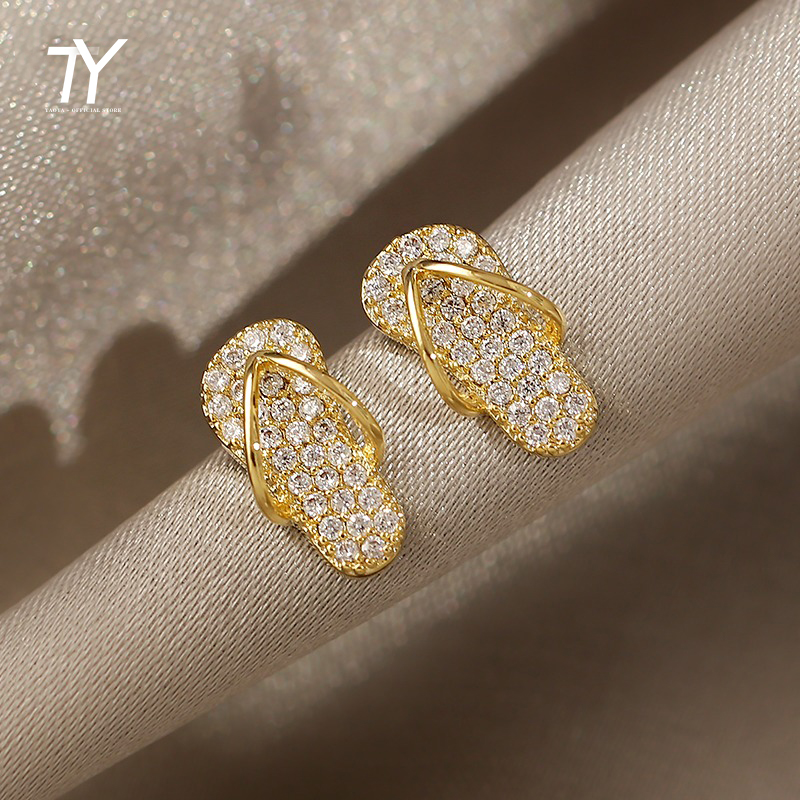 

Creative Mini Shoes Gold Stud Earrings For Woman Korean Fashion Jewelry Girl's Unusual Gift Party Luxury Earring