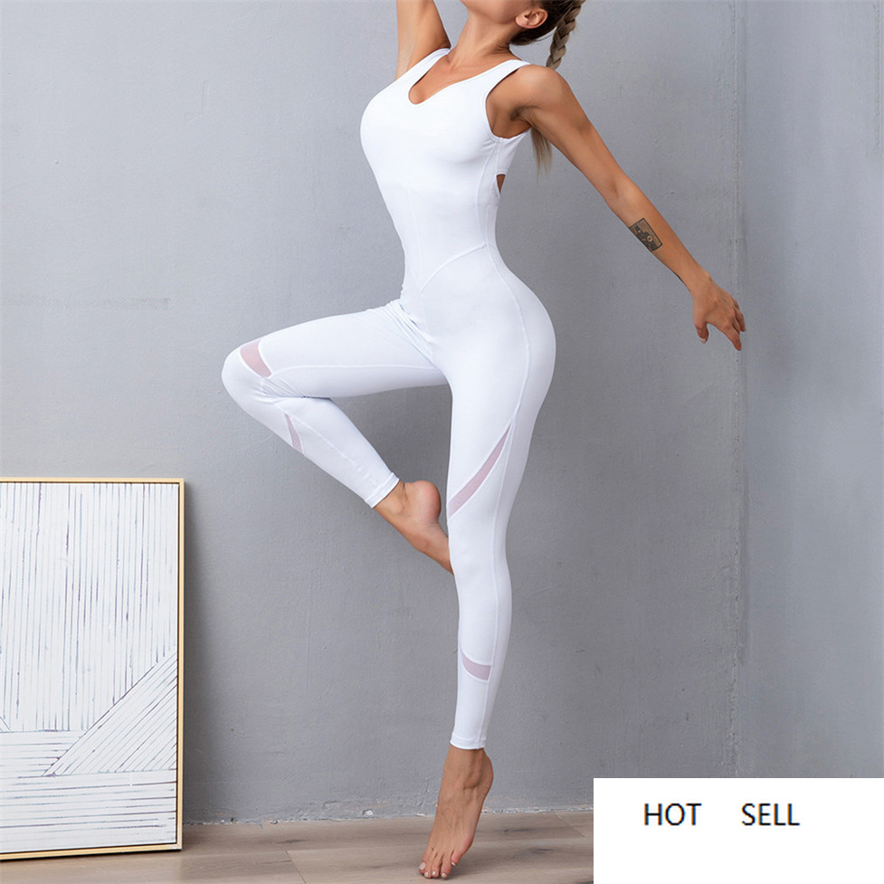 

Melody Jumpsuit Women Sportswear Fitness Plus Size Sports Tracksuit Sleeveless Gym Clothing Back Strap Set Sporty, 2943jf