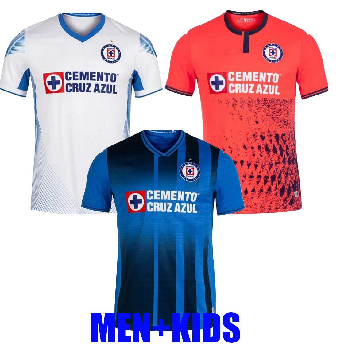 

21 22 Cruz Azul soccer jersey RIVERO ALVARADO 9 stars 2021 2022 home away third red 9th Star RODRIGUEZ ROMO football shirt Liga MX Men + Kids kit camiseta de fútbol, Image